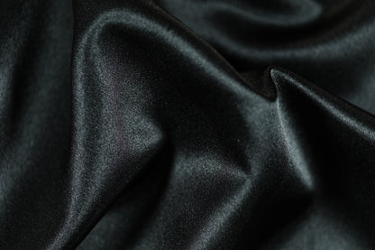Klassischer Satin Stoff schwarz glänzend 140cm