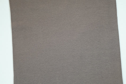 Elastischer Baumwoll-Bündchenstoff in Taupe für Pullover und Hosen