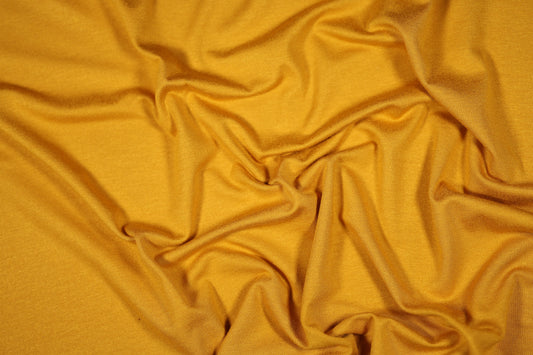 Elastischer Viskose Jersey in Senfgelb – ideal für Damenmode